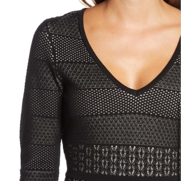 GAL MEETS GLAM Heidi Black Sweater Long Sleeve Dress, EUC - Picture 2 of 7